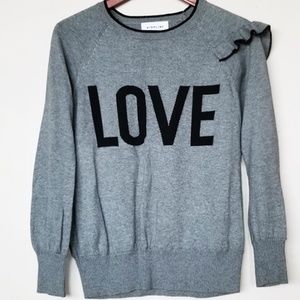 Highline Collection Love Sweater with Decorative Ruffle